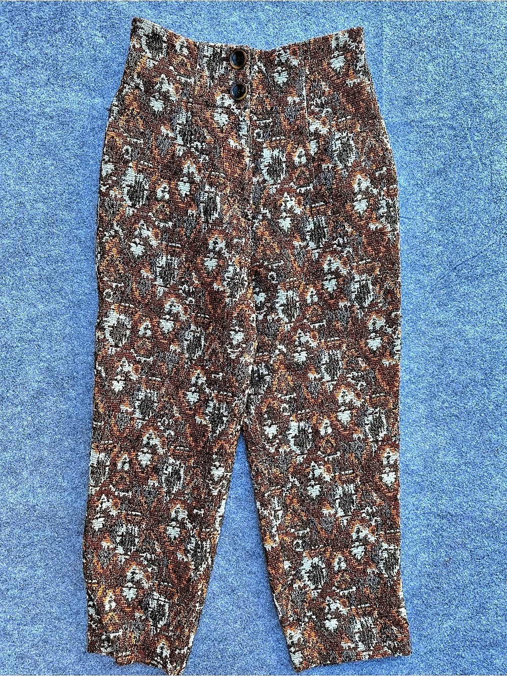 Black by Moussy Brown Patterned Straight Leg Pants Size 1 Like New